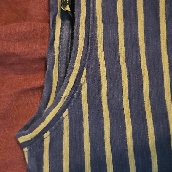 Lucky Brand Navy and Beige Striped Top - Picture 3 of 6